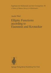 book Elliptic Functions according to Eisenstein and Kronecker