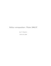 book McKay correspondence. Winter 2006/07