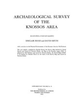 book Archaeological Survey of the Knossos Area (British School of Archaeology , Athens, Publications)  