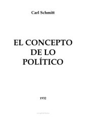 book El concepto de lo político.  