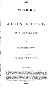 book The Works of John Locke in 9 volumes, vol. 9 (1685)  