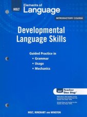 book Elements of Language, Grade 6 Developmental Language Skills: Holt Elements of Language Introductory Course (Eolang 2009)  