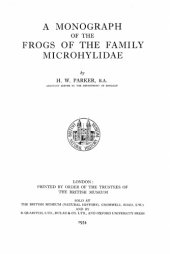 book A Monograph of the Frogs of the Family Microhylidae  