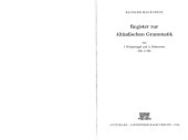 book Register zur altindischen Grammatik von J. Wackernagel und A.Debrunner  