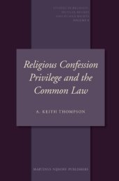 book Religious Confession Privilege and the Common Law  