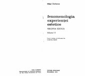 book Fenomenologia experienţei estetice. Percepţia estetică volume 2 