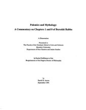 book Polemics and mythology: A commentary on chapters 1 and 8 of "Bereshit Rabba"  