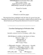 book Scottish Common Sense in Germany, 1768-1800: A Contribution to the History of Critical Philosophy (Mcgill-Queen's Studies in the History of Ideas)  