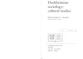 book Durkheimian Sociology: Cultural Studies