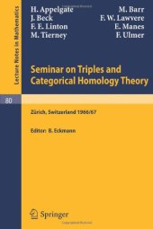 book Seminar on Triples and Categorical Homology Theory