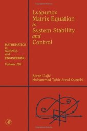 book Lyapunov Matrix Equation in System Stability and Control