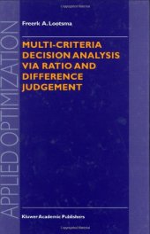 book Multi-Criteria Decision Analysis via Ratio and Difference Judgement