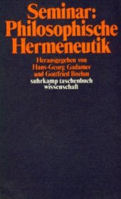 book Seminar: Philosophische Hermeneutik (Suhrkamp Taschenbuch Wissenschaft 144)  