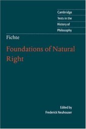 book Fichte: Foundations of Natural Right