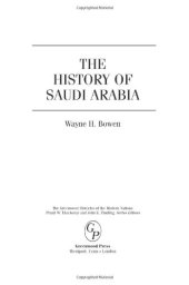 book The History of Saudi Arabia (The Greenwood Histories of the Modern Nations)  