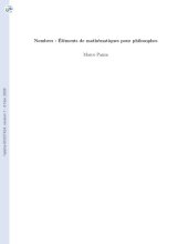 book Nombres : Éléments de mathématiques pour philosophes  