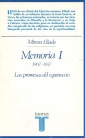 book Memoria I - Las promesas del equinoccio: 1907-1937  