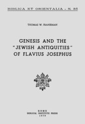 book Genesis and the "Jewish Antiquities" of Flavius Josephus  