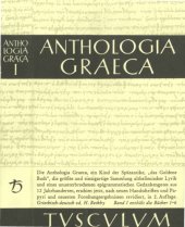 book Anthologia Graeca (Griechisch-Deutsch), Bd. 1. Buch I-VI (Tusculum)  