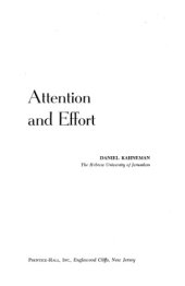 book Attention and Effort (Experimental Psychology)  