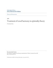 book Treatment of vowel harmony in optimality theory  