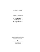 book Elements of mathematics: algebra I, Òîì 2  