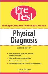 book Physical Diagnosis PreTest Self Assessment and Review  