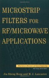 book Microstrip filters for RF microwave applications  