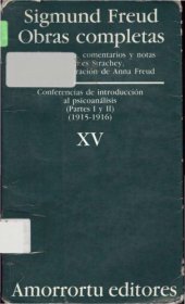 book Obras Completas tomo 15, (1915-1916) Conferencias de introducción al psicoanálisis (Partes I y II)  