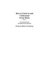 book How to Listen to and Understand Great Music - lecture outline  