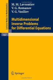 book Multidimensional Inverse Problems for Differential Equations