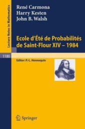 book Ecole d'Ete de Probabilites de Saint Flour XIV. 1984