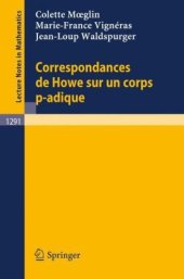 book Correspondances de Howe sur un corps p-adique