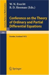 book Conference on the Theory of Ordinary and Partial Differential Equations