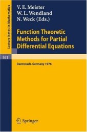 book Function Theoretic Methods for Partial Differential Equations: Proceedings of the International Symposium Held at Darmstadt, Germany, April 12–15, 1976