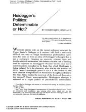 book Heidegger's Politics Determinable or Not?  issue no. 4