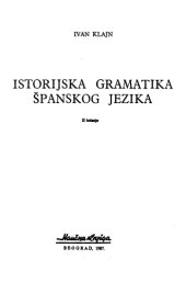 book Istorijska gramatika španskog jezika  