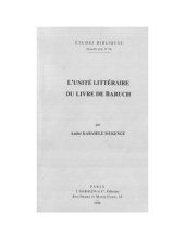 book L'unité littéraire du livre de Baruch (Études bibliques)  