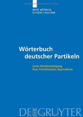 book Wörterbuch deutscher Partikeln: Unter Berücksichtigung französischer Äquivalente  