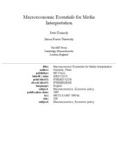 book Macroeconomic essentials for media interpretation  