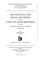 book The Political and Social Doctrines of the Unity of Czech Brethren in the 15th and Early 16th Centuries  