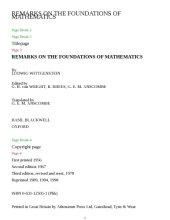 book Remarks on the Foundation of Mathematics  