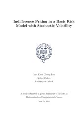 book Indifference Pricing in a Basis Risk Model with Stochastic Volatility  