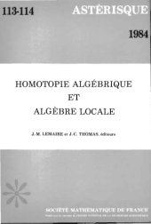 book Homotopie algébrique et algèbre locale  