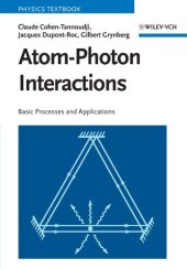 book Atom-photon interactions: basic processes and applications