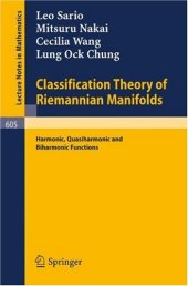 book Classification Theory of Riemannian Manifolds