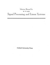 book Solution Manual for Signal Processing and Linear Systems  