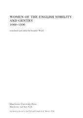 book Women of the English Nobility and Gentry 1066-1500  