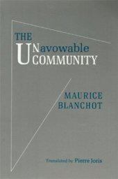 book The Unavowable Community  