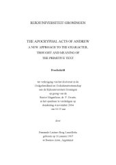 book The Apocryphal Acts of Andrew. A New Approach to the Character, Thought and Meaning of the Primitive Text (Proefschrift)  